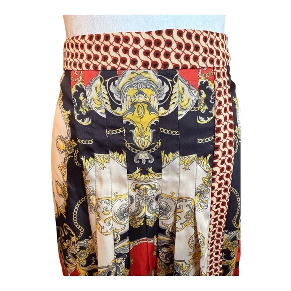 Zara Pleated Scarf Print Midi Skirt - Picture 6 of 11